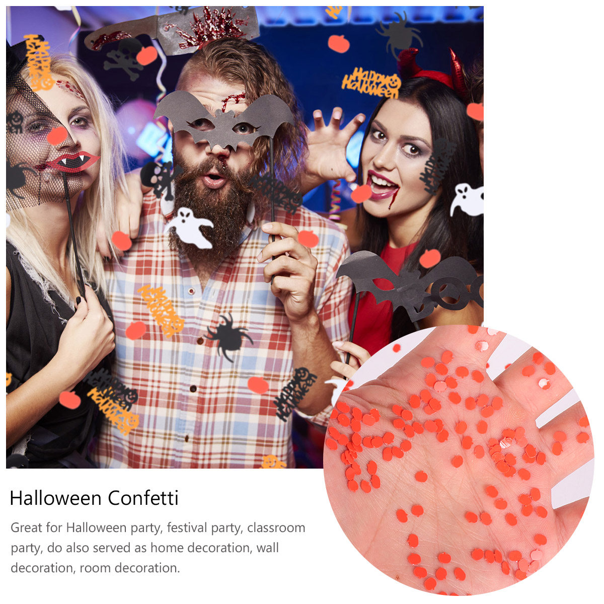 Papercraft Supply Confetti - 78g ハロウィンパーティー用紙製コンフェッティ パンプキン スカル デコレーション テーブルクラフト用品