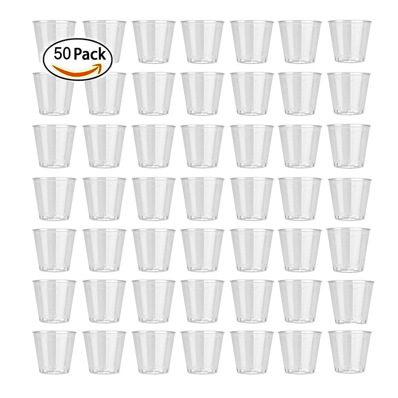 Plastic Cup 50Pcs - 50 個 30 ミリリットル新しい使い捨て透明プラスチックカップピクニック屋外誕生日キッチンパーティーバーパーティー食器テイスティングキッチン用品