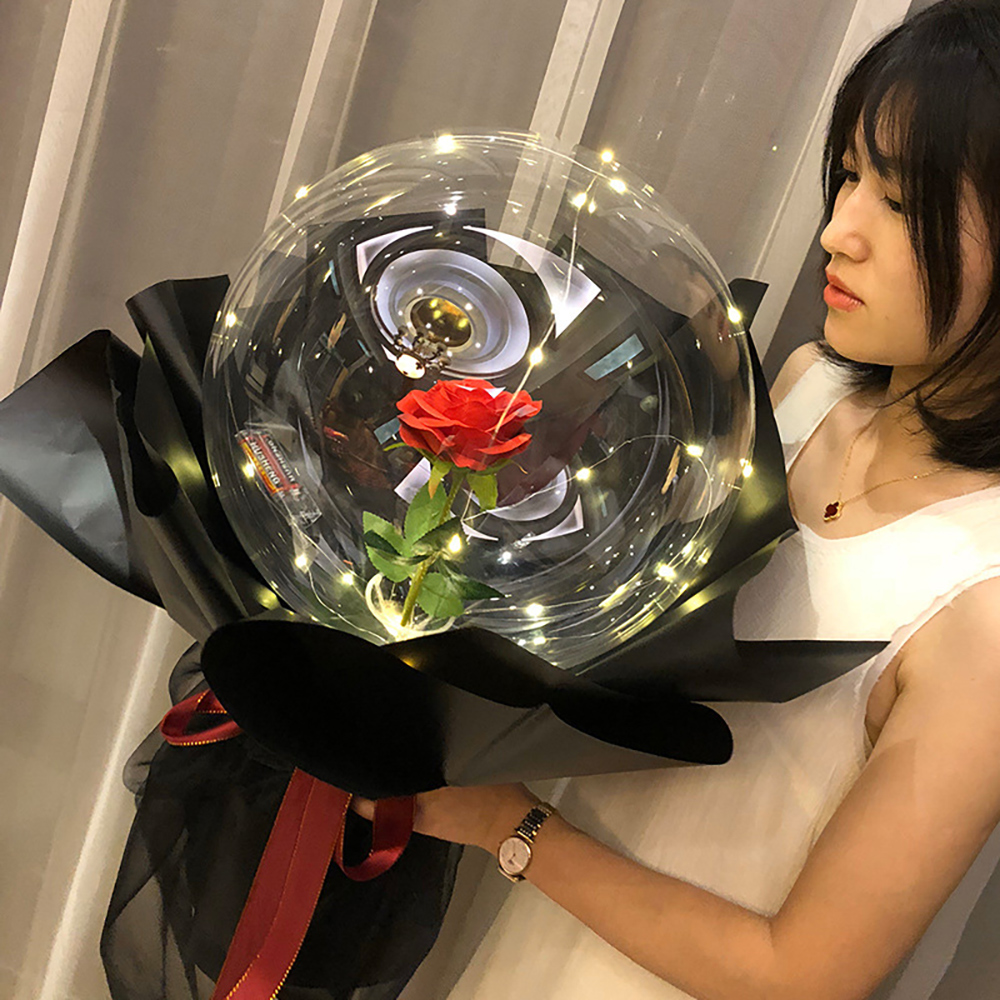 Led Balloon Light - バラの形をした風船,バレンタインデー,結婚式,誕生日,装飾用に再利用可能,愛を飾る