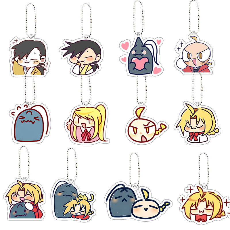 Event Supplies - 鋼の錬金術師アクリルキーホルダーかわいいリン・ヤオ・ウィンリーキーリングアニメ漫画バッグペンダント装飾アクセサリー誕生日ギフト