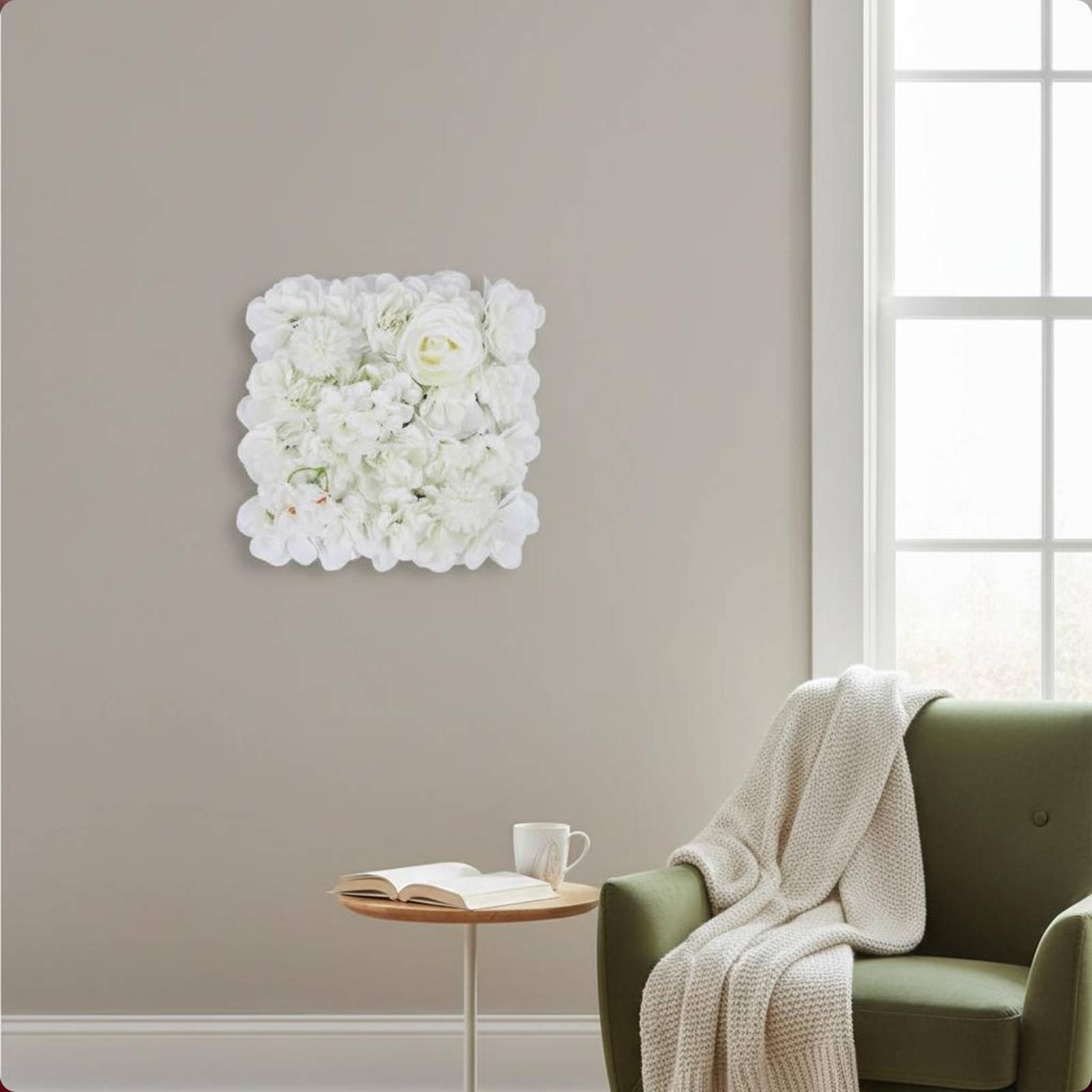 Flower Wall Panel - 人工花壁パネル 簡単組み立て 人工花壁背景 3Dフラワーバックドロップパネル 長持ち