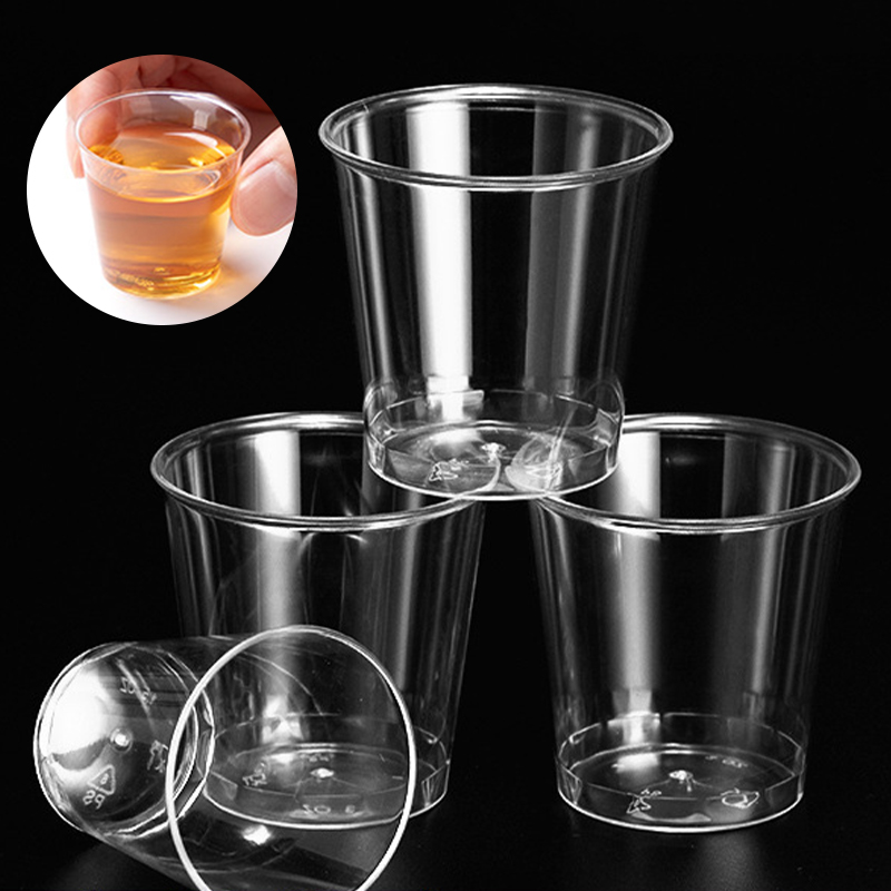 Plastic Cup 50Pcs - 50個入り ミニクリアプラスチック使い捨てパーティーショットグラス ゼリーカップ 誕生日 キッチンアクセサリー