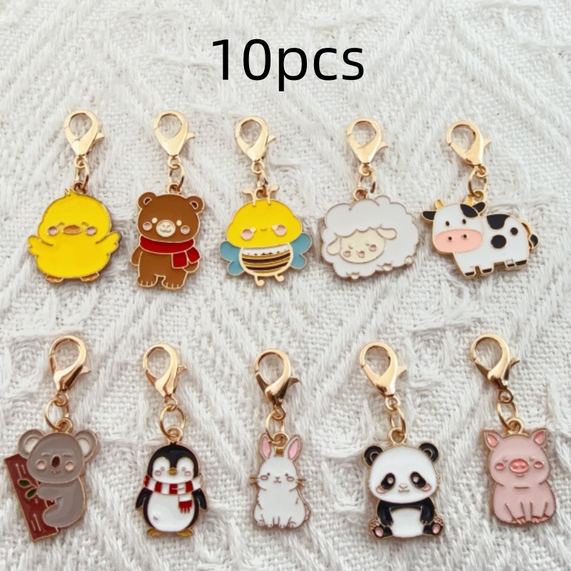 10個入り合金製ドリップオイル漫画動物キーホルダー、バッグ吊 - Party Favor Bag のレビューと価格