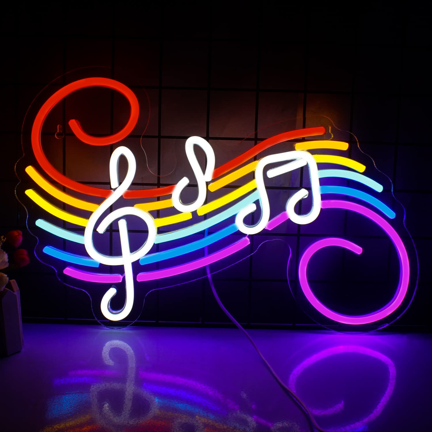 音符ネオンサイン カスタマイズ可能 カラフルなト音記号 LE - Neon Sign Party のレビューと価格