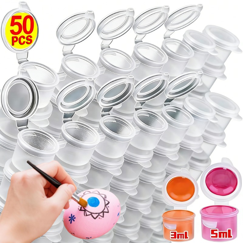 10/30/50個入り 空のペイントポット ミニペイント収納 - Plastic Cup 50Pcs のレビューと価格