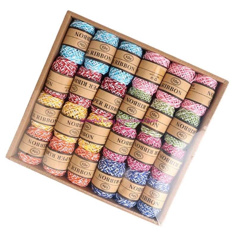 DIYやラッピング作業用のカラーペーパークラフトリボン、織り - Papercraft Supply Ribbon のレビューと価格