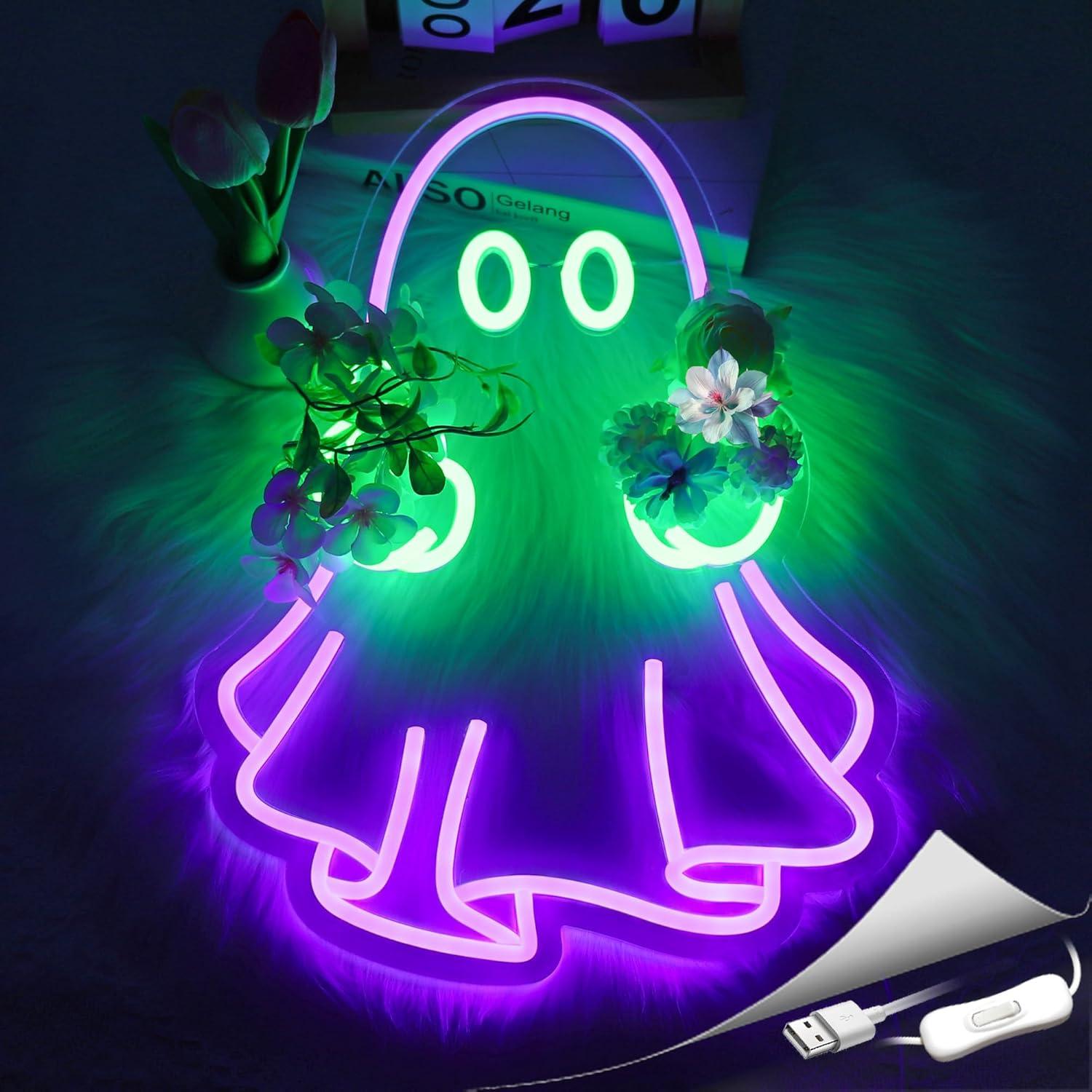 ゴーストネオンサイン USB電源 LED調光可能ネオンライト - Neon Sign Party のレビューと価格