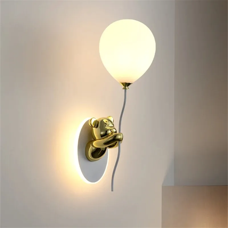 クリエイティブベアウォールライト漫画バルーンライト子供部屋用 - Led Balloon Light のレビューと価格