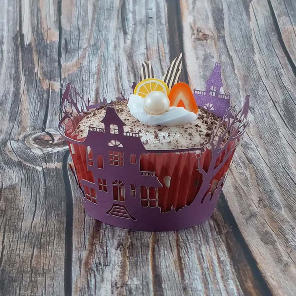 50 個のウェディングケーキラッパー中空デザイン装飾カップケ - Plastic Cup 50Pcs のレビューと価格