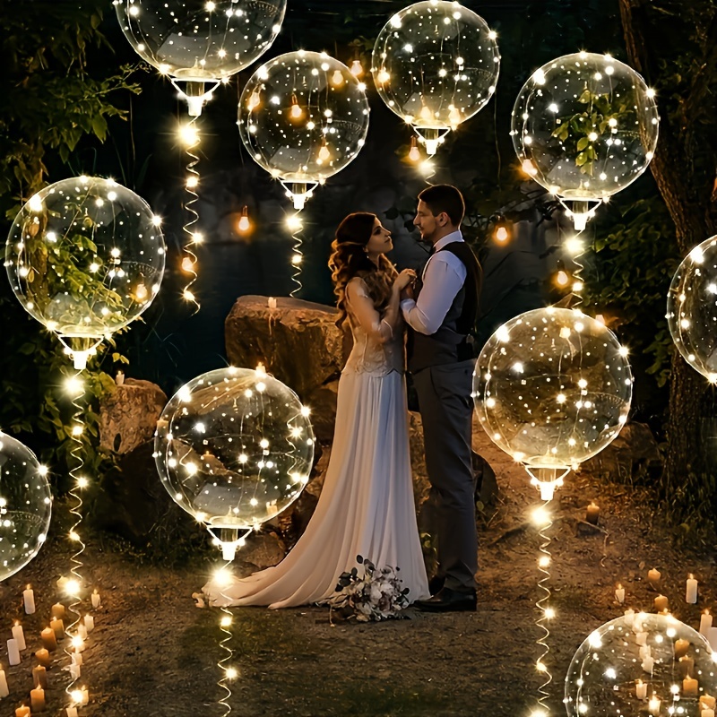 LEDライト付きボボバルーン20個セット、20インチ透明ボボ - Led Balloon Light のレビューと価格