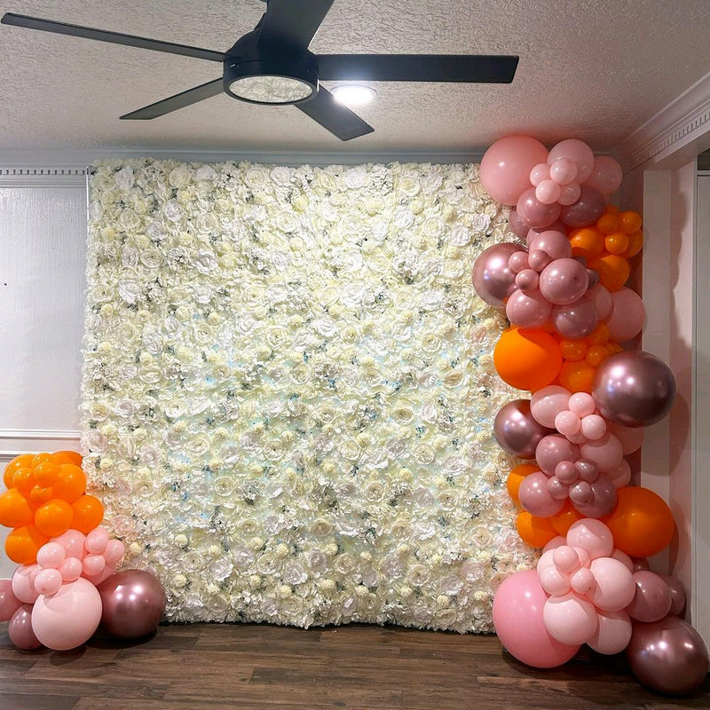 造花壁パネル,偽物の花,誕生日,クリスマスの装飾,紫,ピンク - Flower Wall Panel のレビューと価格