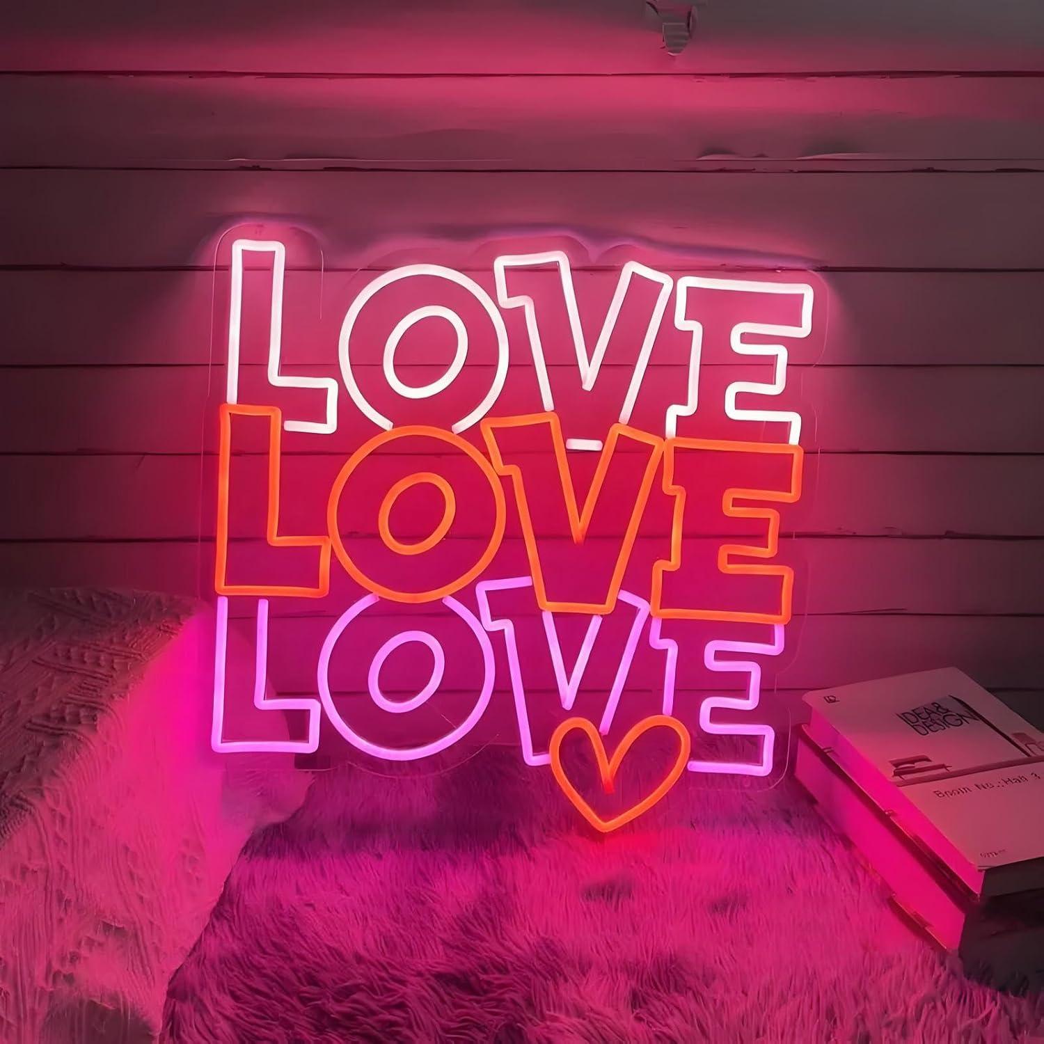 ラブネオンサイン USB調光可能LEDネオンライト 結婚式  - Neon Sign Party のレビューと価格