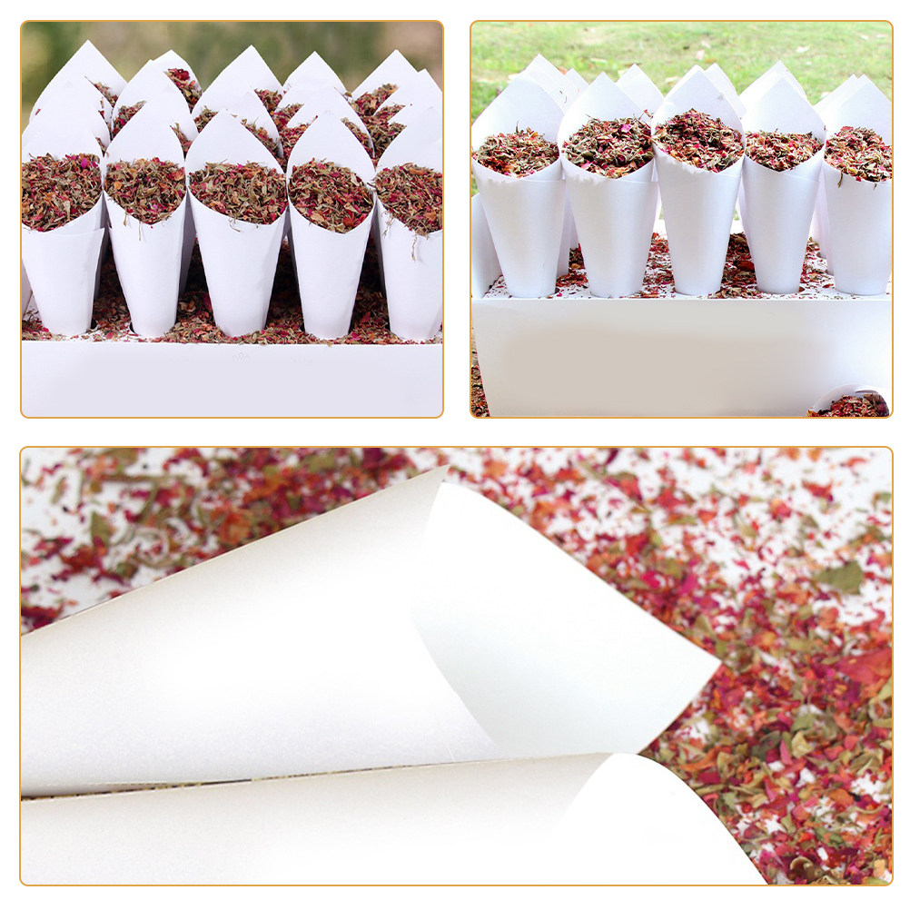 60 個の結婚式の紙吹雪コーンフラワーブーケホルダー紙吹雪コ - Papercraft Supply Confetti のレビューと価格