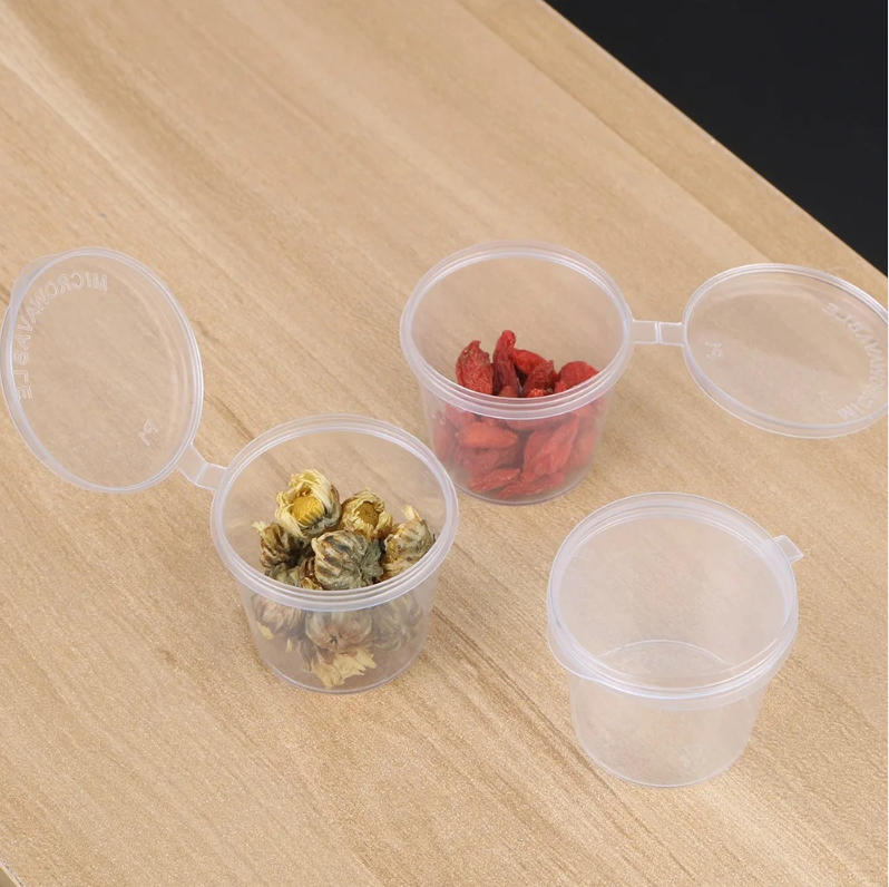 使い捨て透明プラスチックソースカップ 蓋付き 50/100個 - Plastic Cup 50Pcs のレビューと価格