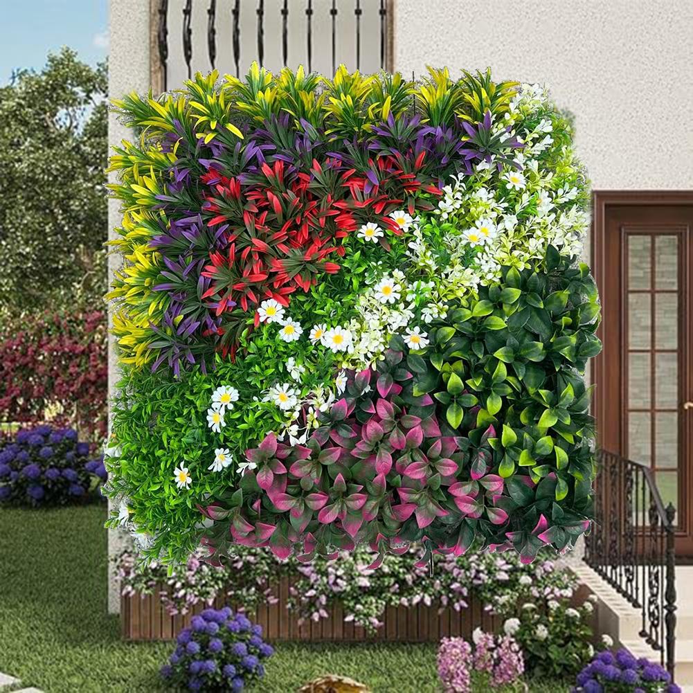 50×50cm グリーン人工植物ウォールパネル プラスチック - Flower Wall Panel のレビューと価格
